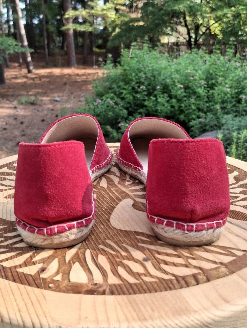 Macarena Iris Red Suede D'Orsay Flat Espadrille Sandals Size 38 Euro 7.5 US